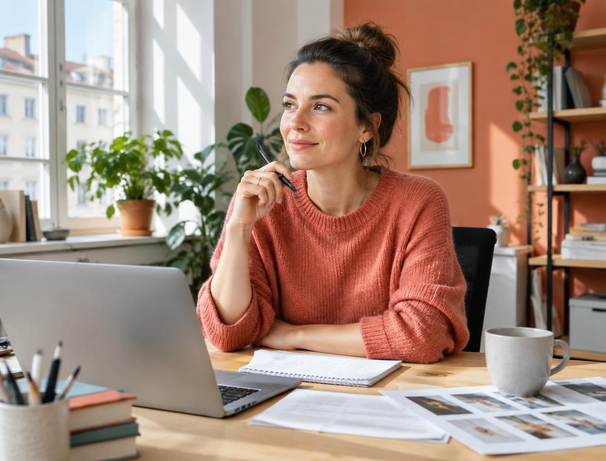 Unternehmerin an ihrem Arbeitsplatz